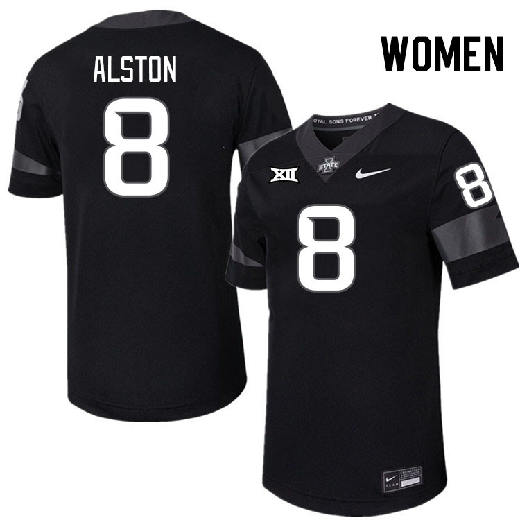 Women #8 Isaiah Alston Iowa State Cyclones College Football Jerseys Stitched-Black